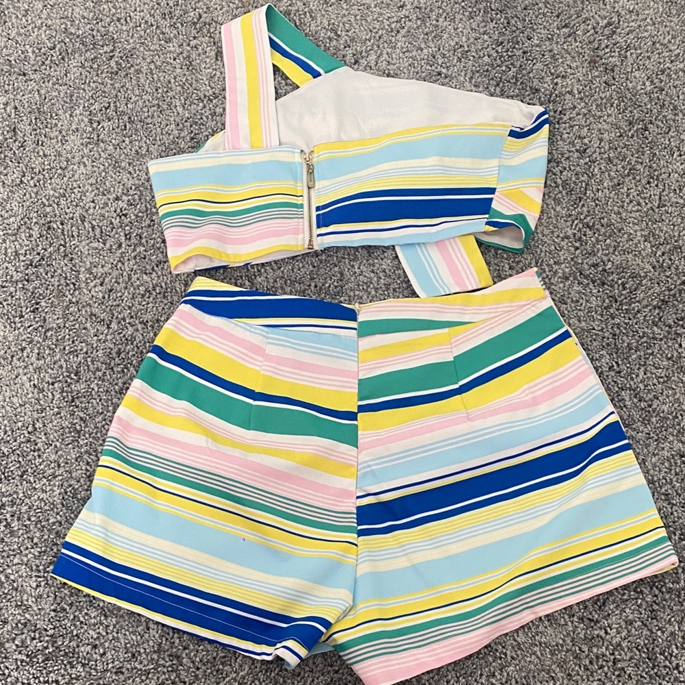 Colorful Striped Two-Piece Set - Picture 3 of 3